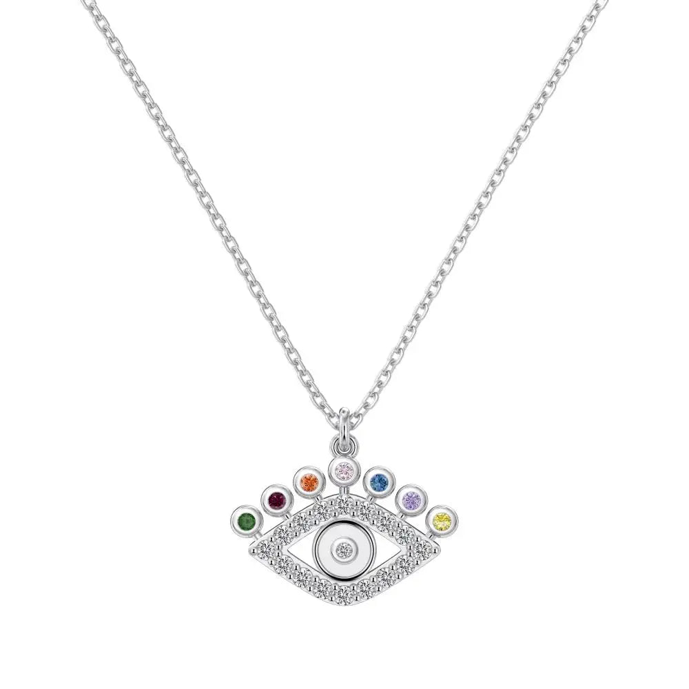 925 Sterling Silver Evil Eye CZ Pendant Necklace product image 8