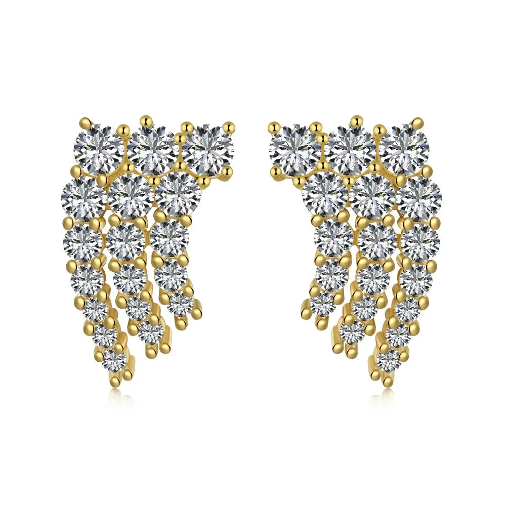 Diamond Stud 18K Gold-Plated 925 Sterling Silver Earrings by KAKODIY - product view 8