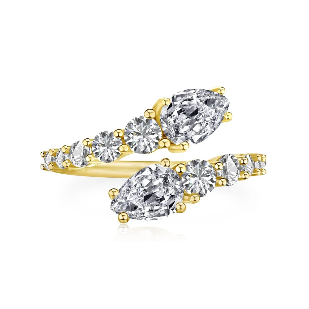 Cubic Zirconia Engagement 925 Sterling Silver Adjustable Ring by KAKODIY - product view 8