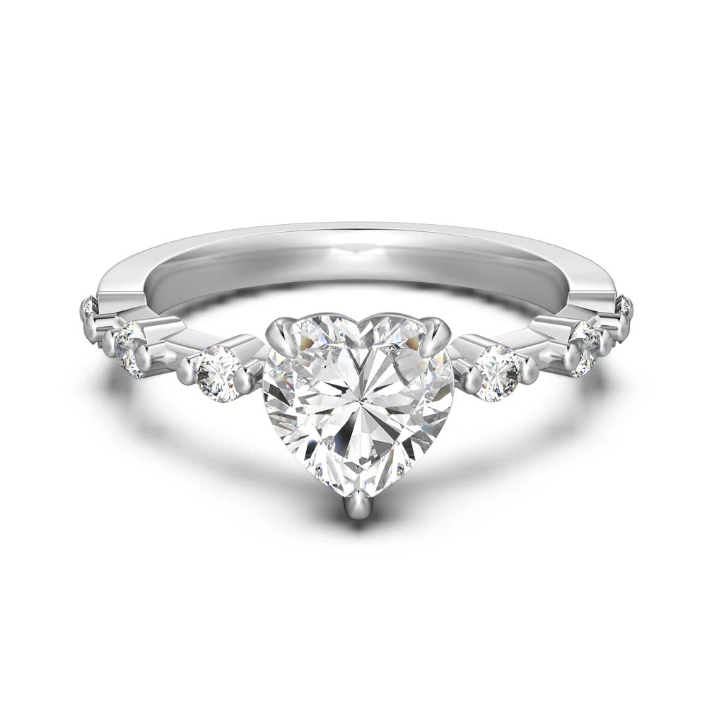 Classic Heart Cubic Zirconia Eternity 925 Sterling Silver Ring by KAKODIY - product view 8