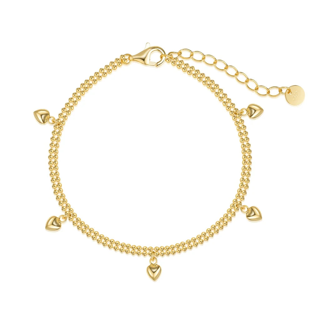 925 Sterling Silver Heart Chain Bracelet DY150615 product image 8