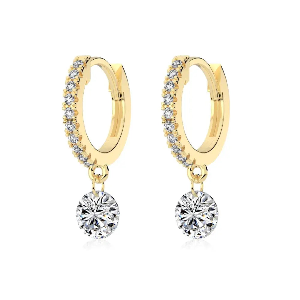KAKODIY High Quality Pendant 14K Gold Plated Earrings 925 Sterling Silver Fine Jewelry Zirconia Earrings