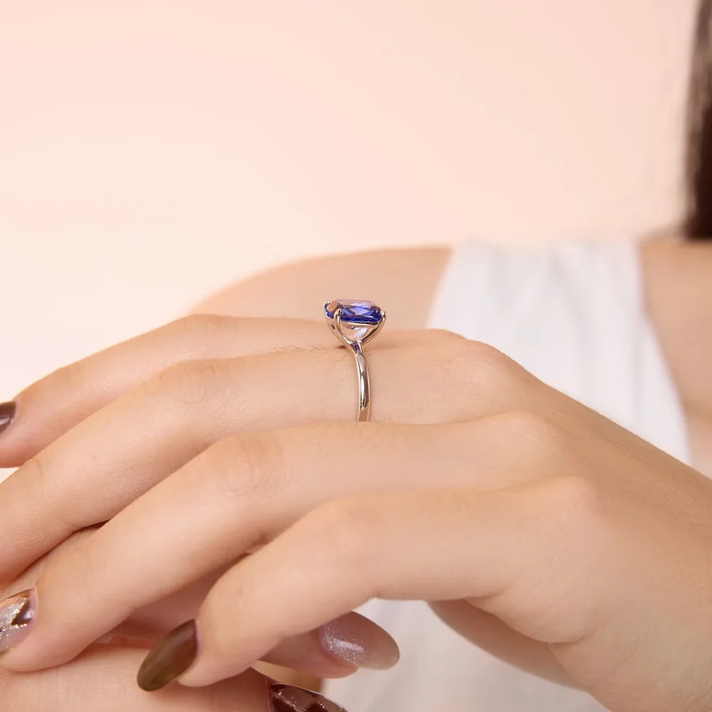 925 Sterling Silver Sapphire CZ Statement Ring product image 5