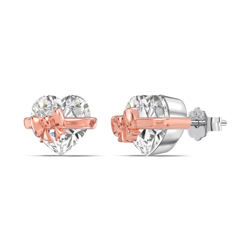 Reliable Jewelry Supplier New Design Christmas Festival Xmas Gifts Fine 5A Zirconia Heart Stud Earrings Customized Jewelry