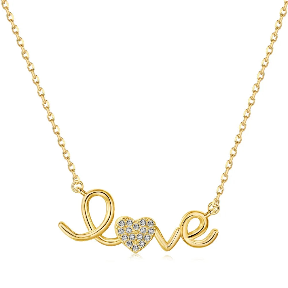 925 Sterling Silver Heart CZ Initial Necklace product image 7