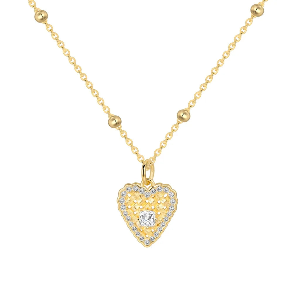 925 Silver Heart 5A CZ Pendant Necklace DY191678 product image 8