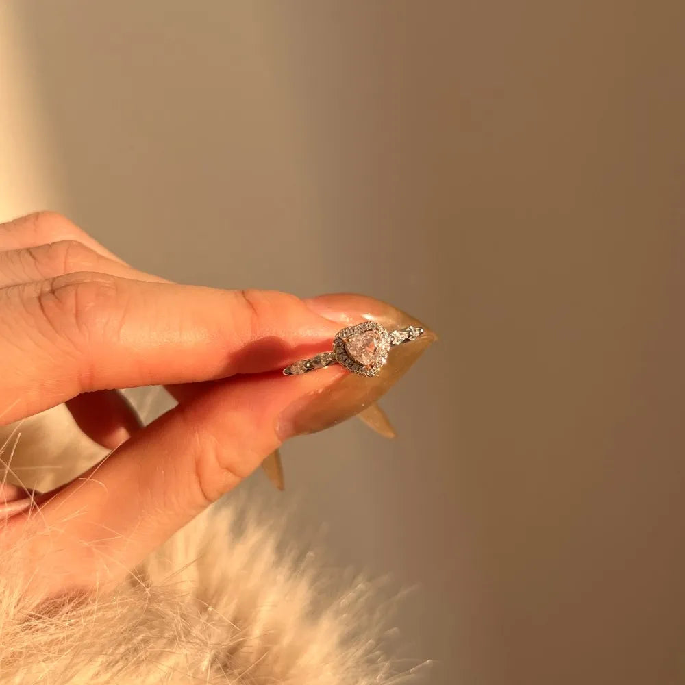 Heart Cubic Zirconia Eternity 925 Sterling Silver Ring Design by KAKODIY - product view 6