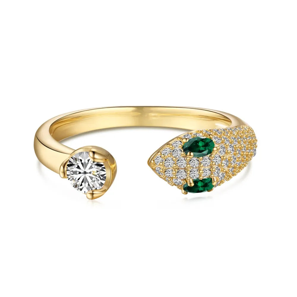 925 Sterling Silver Snake CZ Adjustable Ring product image 7