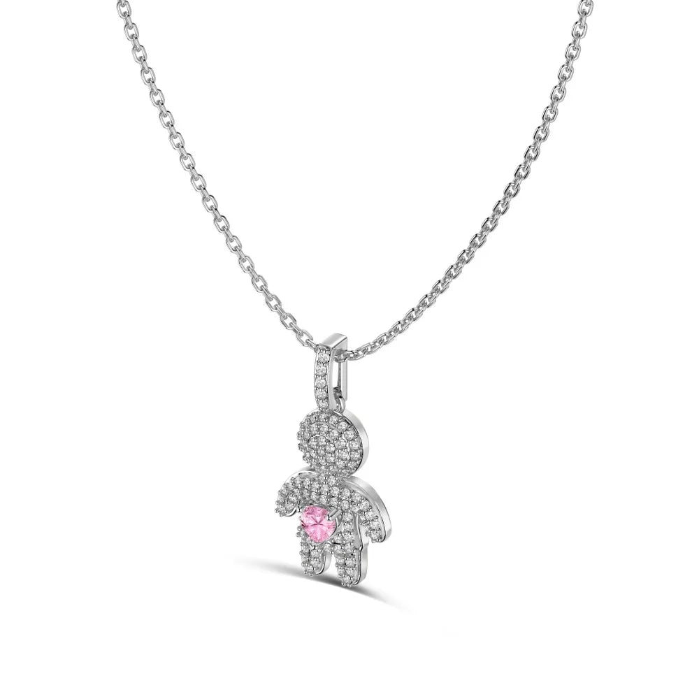 New Design 925 Sterling Silver Cute 5A Cubic Little Boy Pendant Necklaces for Women Girls Lady