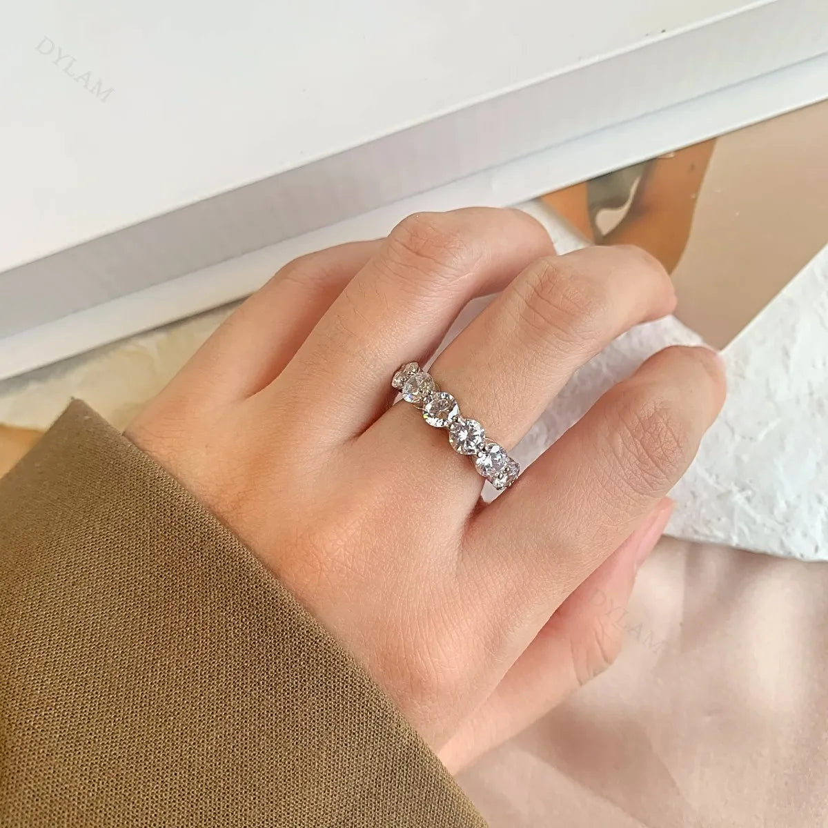 925 Silver 5A CZ Bridal Eternity Ring MM120016 product image 6