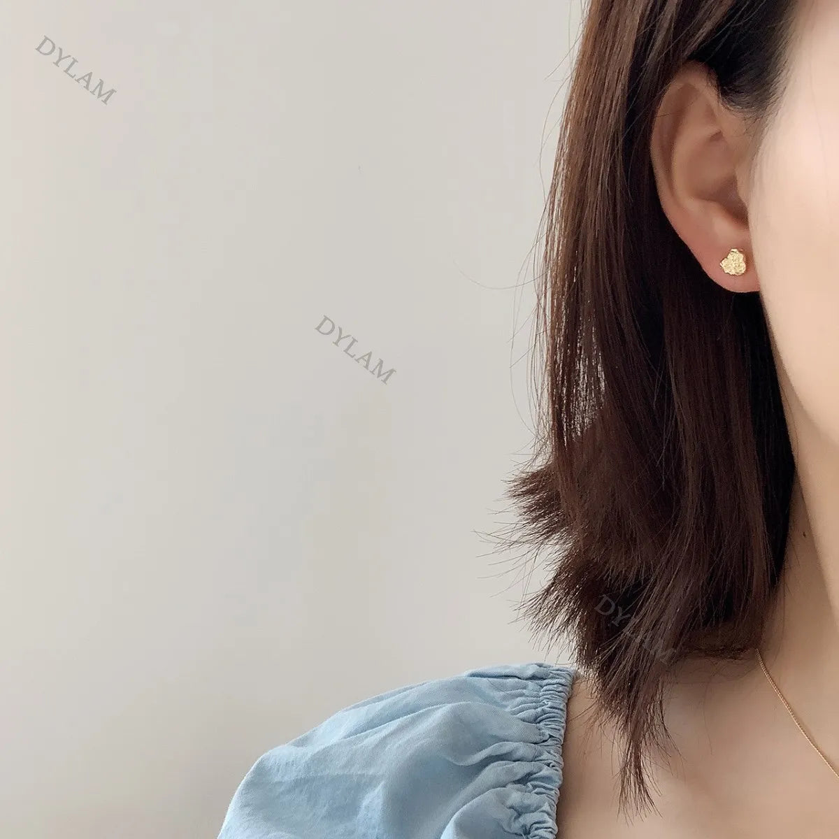 Minimalist Heart Stud 925 Sterling Silver Earrings by KAKODIY - product view 5