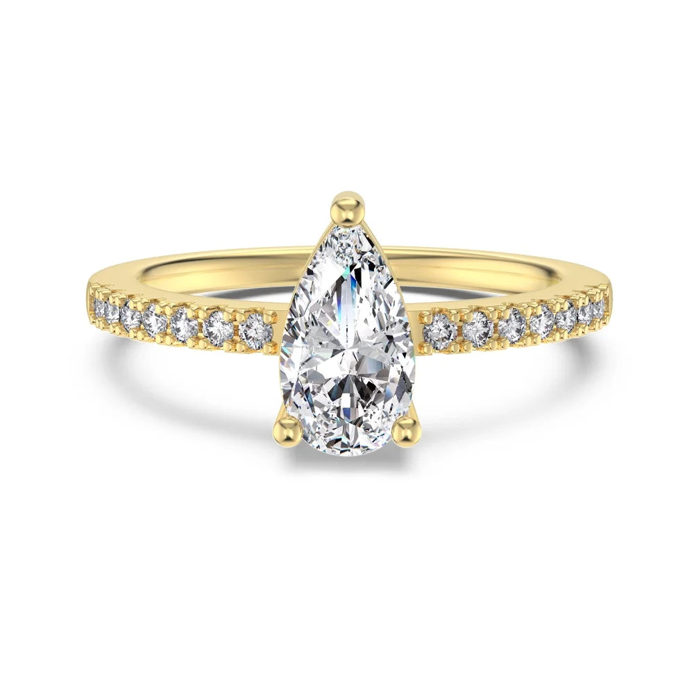 925 Sterling Silver Teardrop Engagement Ring product image 7
