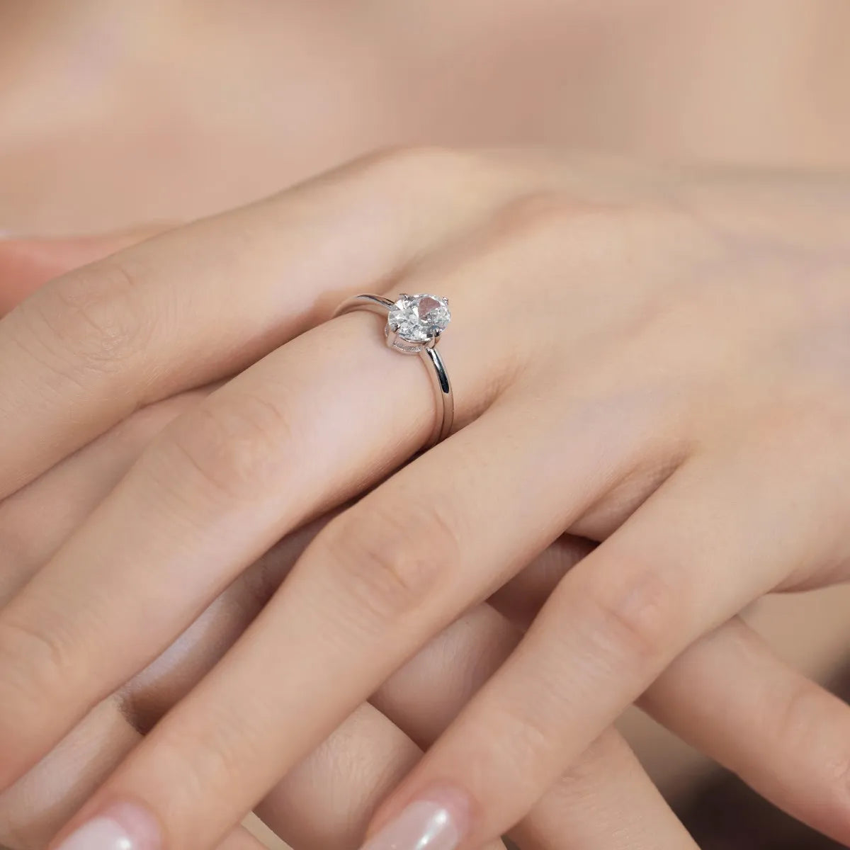 925 Silver CZ Statement Engagement Ring DY121135 product image 6