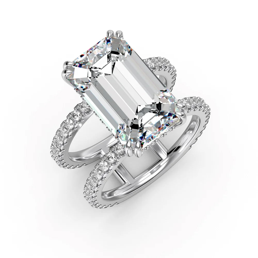 Rectangular Cubic Zirconia Eternity 925 Sterling Silver Ring by KAKODIY - product view 8