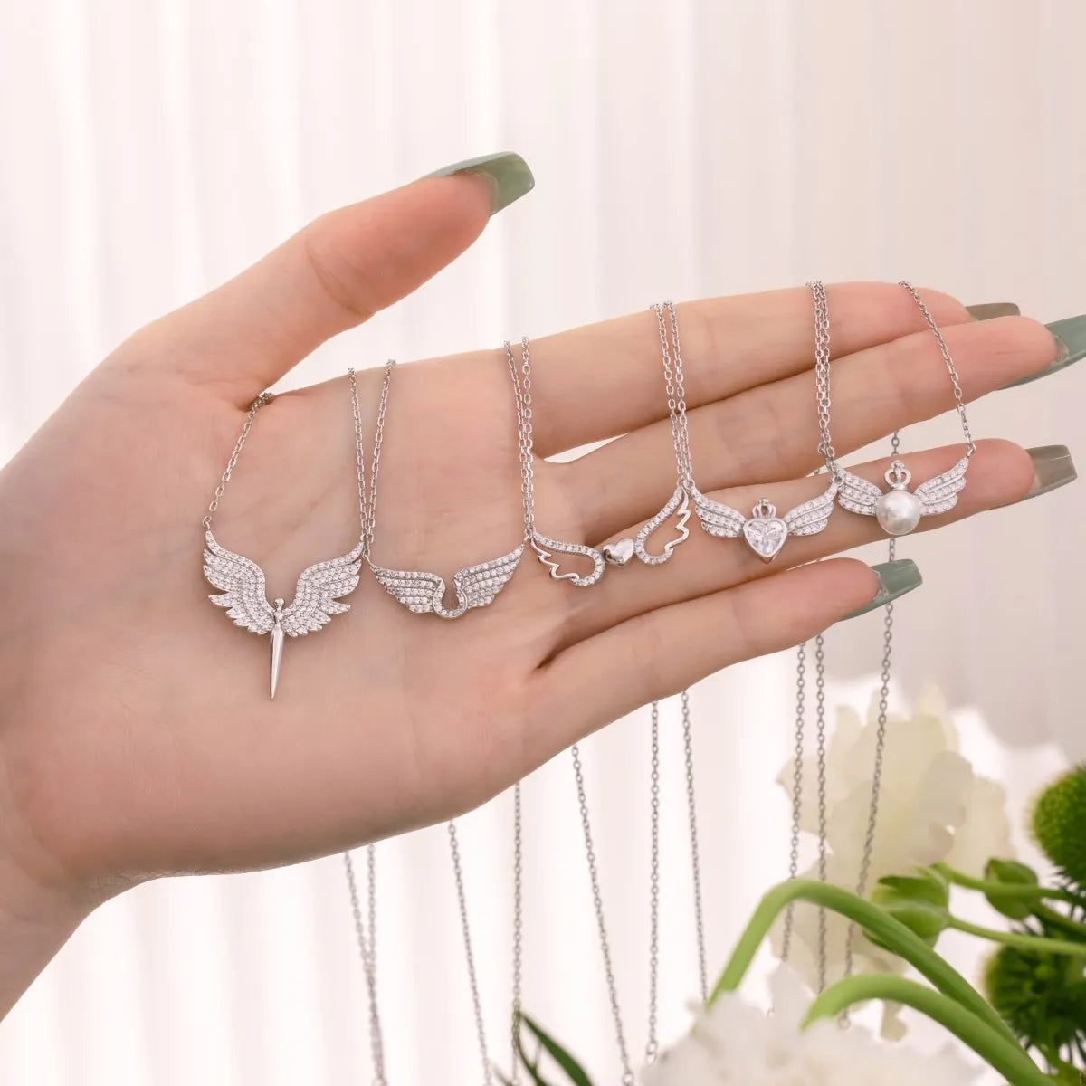 925 Silver Heart CZ Pendant Necklace DY190769 product image 6
