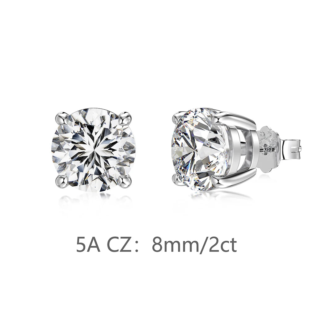 KAKODIY Jewelry Glamour Simple Design 925 Sterling Silver Dragon Round 5A Cubic Zirconia Stud Earrings Boutique Fashion Women's Accessories