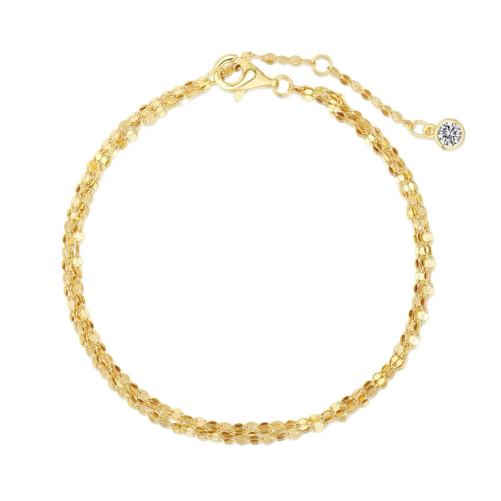 925 Sterling Silver 5A CZ Chain Bracelet DY150623 product image 8
