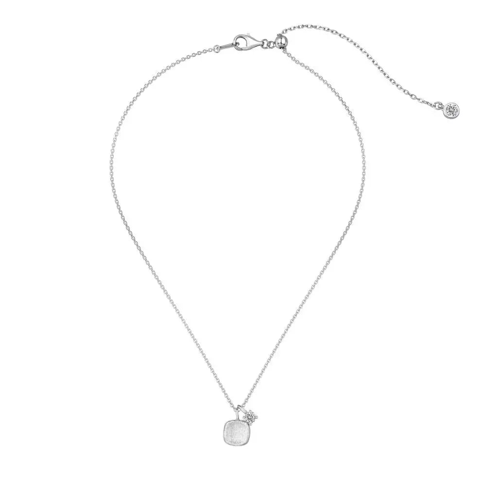 Ins New Style 22K Gold Plated Jewelry 925 Sterling Silver Small Cube Pendant Necklace With 5A Zircon