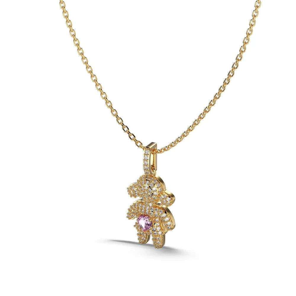 Special Design OEM ODM Jewelry Supplier S925 Silver 18K Gold Plated Dazzle 5A Zirconia Small Girls Pendant Necklaces