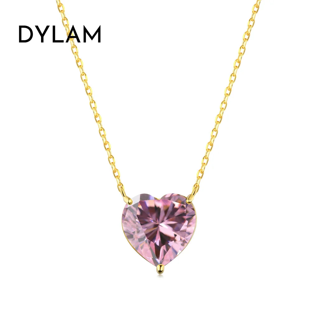 925 Sterling Silver Heart 8A CZ Pendant Necklace product image 12