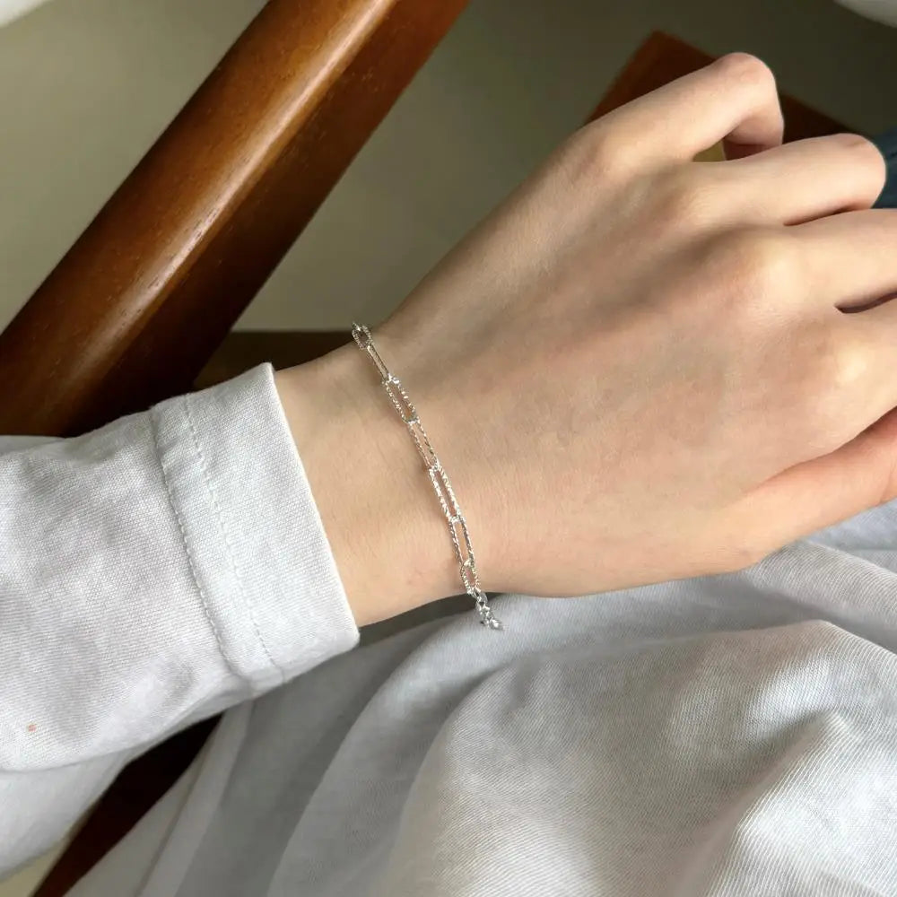 925 Sterling Silver Minimalist Chain Bracelet product image 6