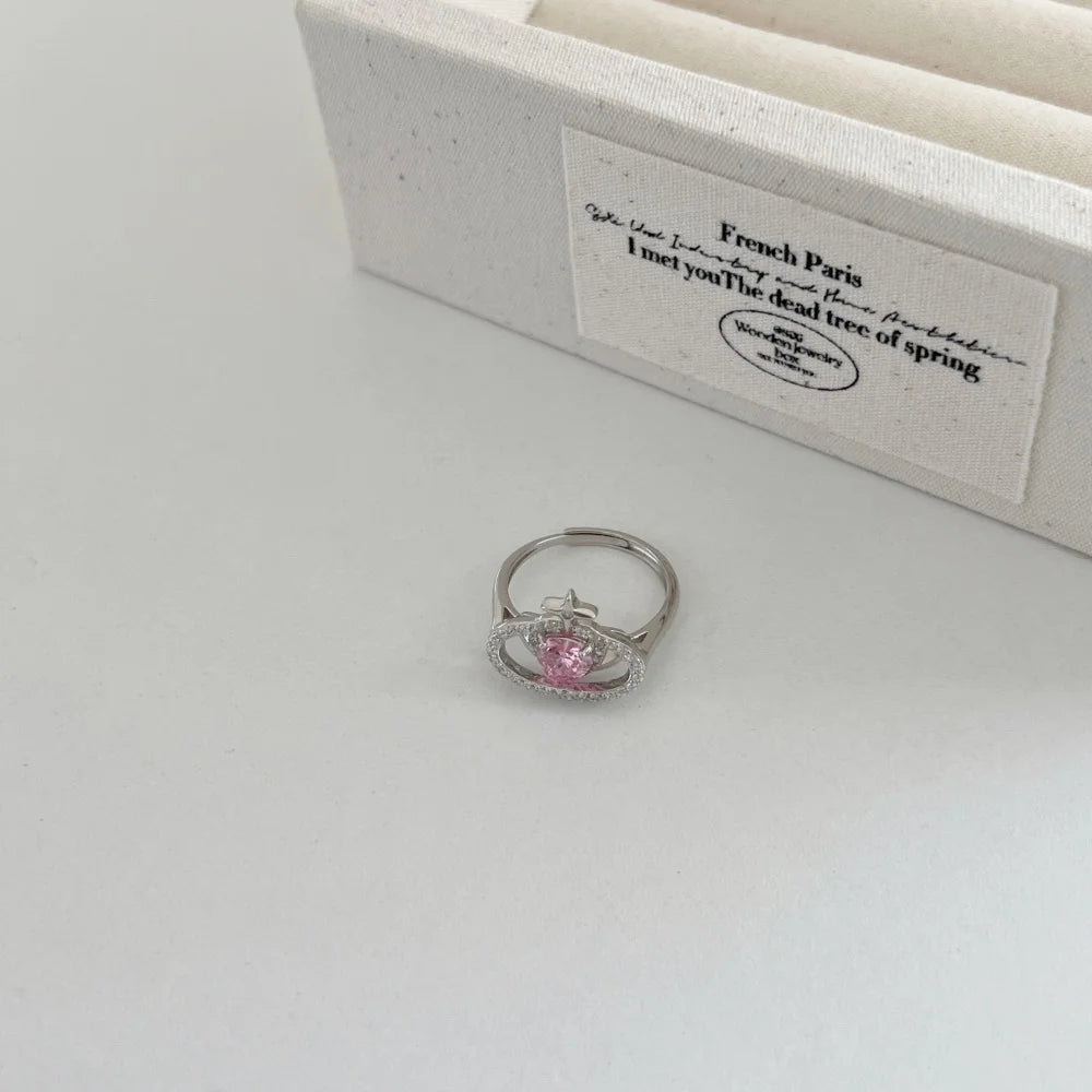 Heart Cubic Zirconia Eternity 925 Sterling Silver Ring Design by KAKODIY - product view 6