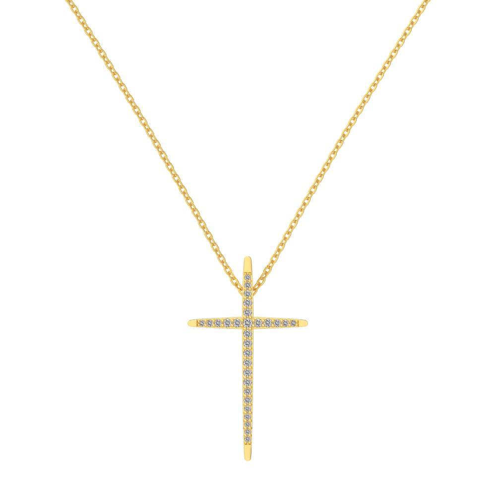 925 Silver Cross CZ Pendant Necklace DY190948 product image 7