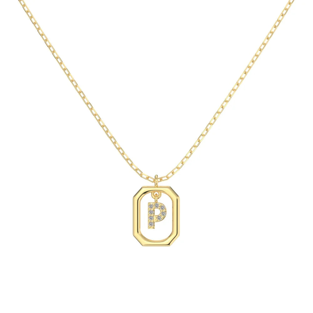 925 Sterling Silver CZ Initial Necklace DY191344 product image 6