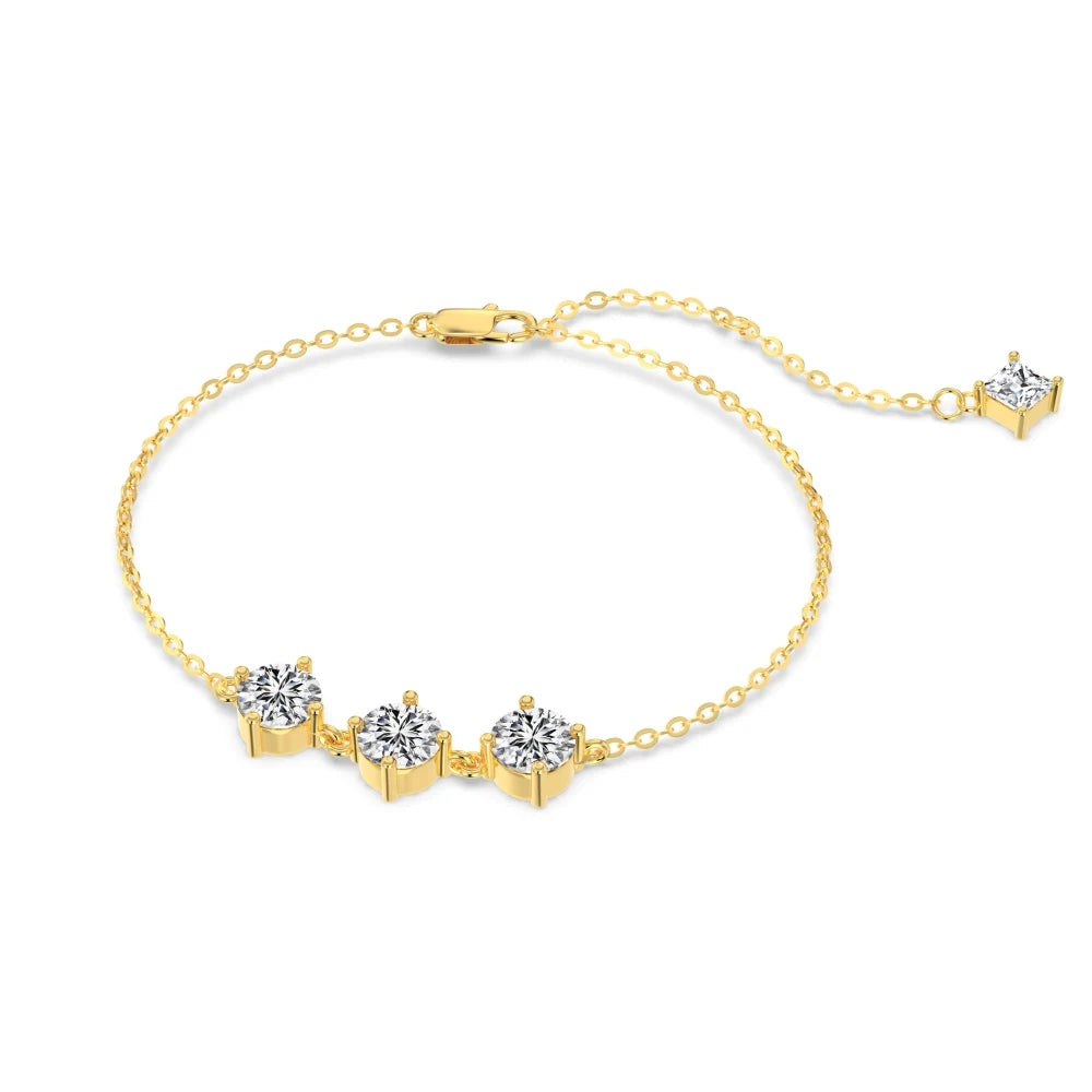 925 Sterling Silver 5A CZ Statement Charm Bracelet product image 7