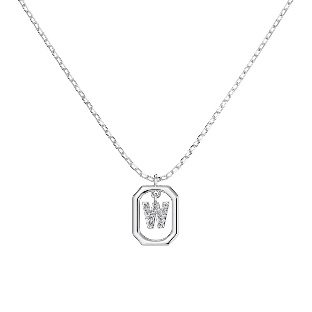 925 Silver 5A CZ Initial Necklace DY191351 product image 6