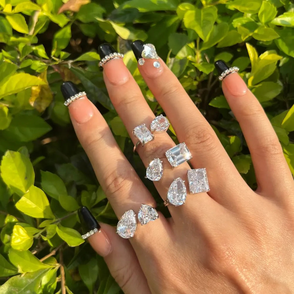 Cubic Zirconia Eternity 925 Sterling Silver Adjustable Ring by KAKODIY - product view 6