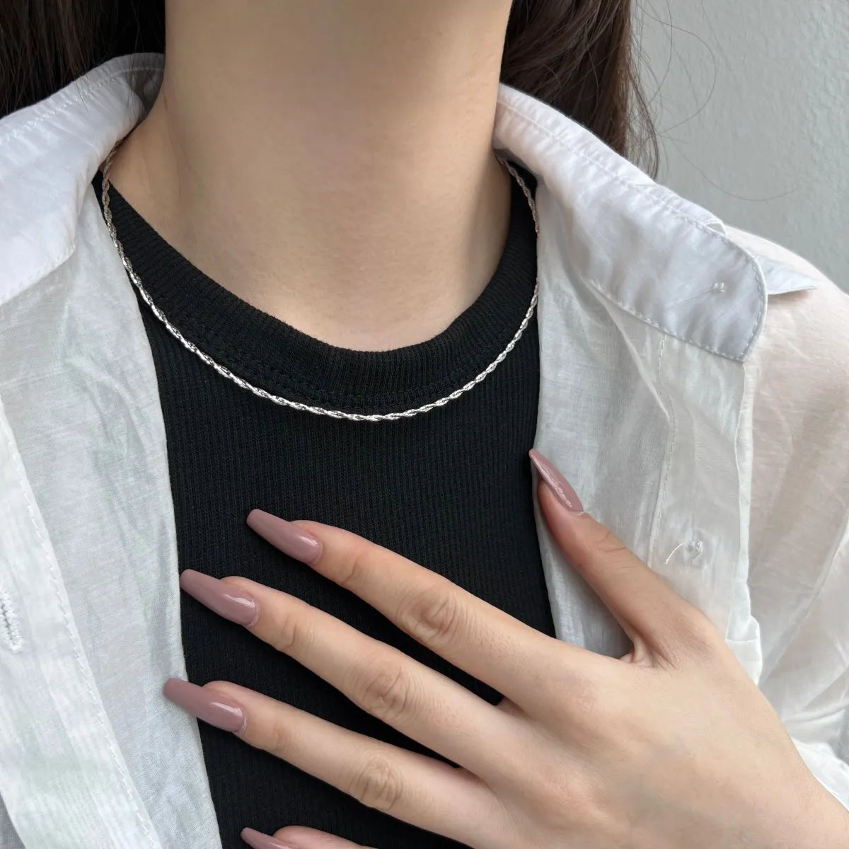 925 Silver Minimalist Pendant Necklace DY190664 product image 6