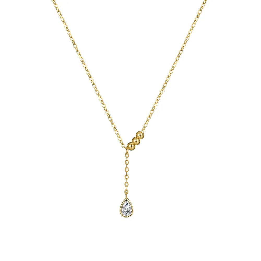 925 Sterling Silver Teardrop CZ Pendant Necklace product image 8