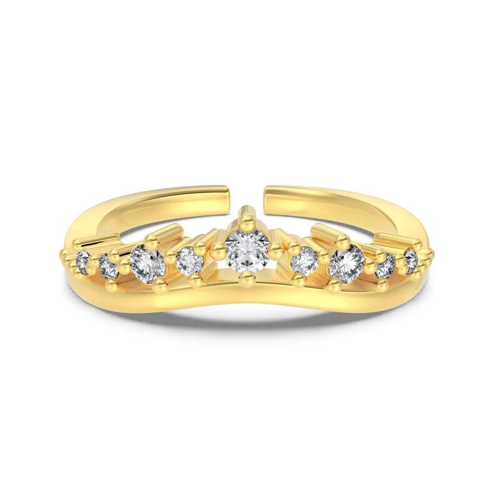 925 Sterling Silver Crown Bridal Wedding Ring product image 7