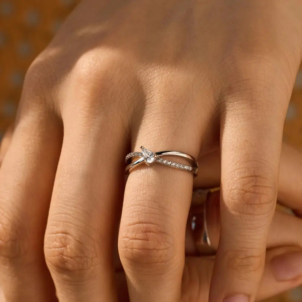 925 Silver CZ Bridal Engagement Ring DY121256 product image 6