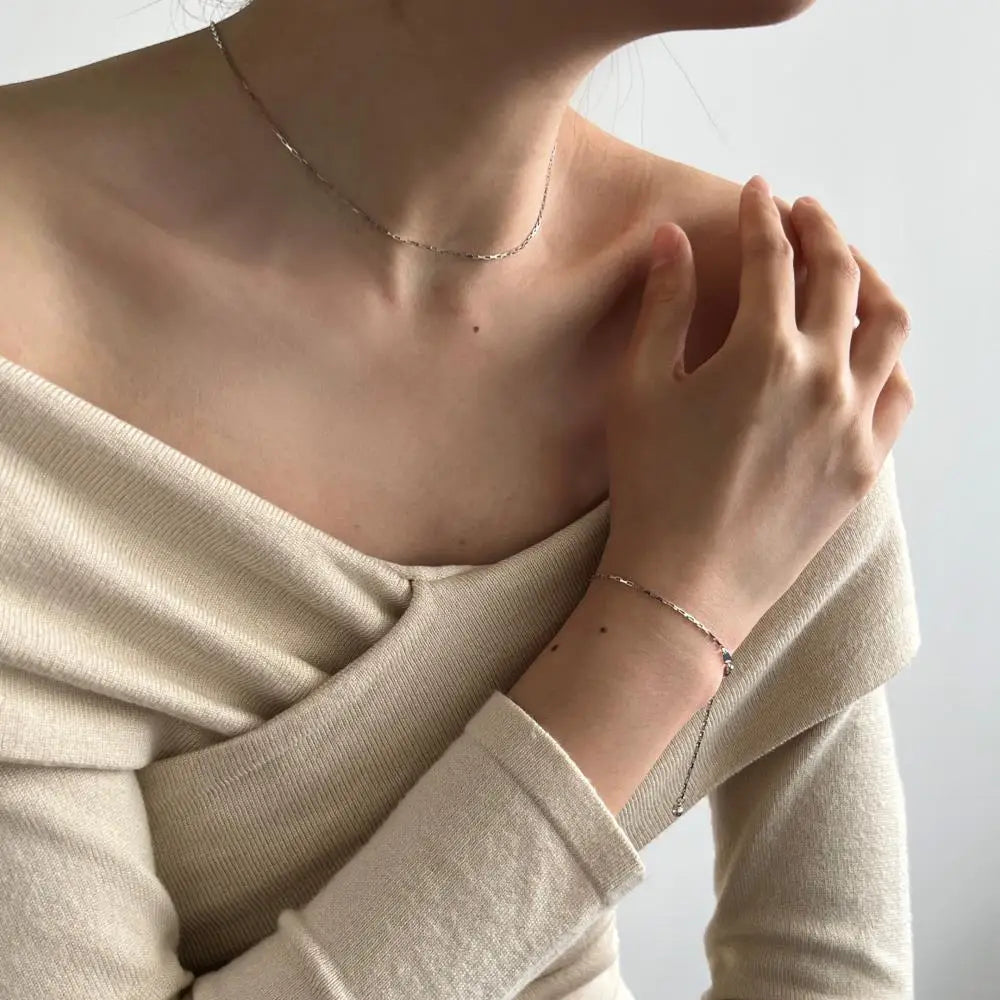 925 Silver Minimalist Lariat Necklace DY191269 product image 4