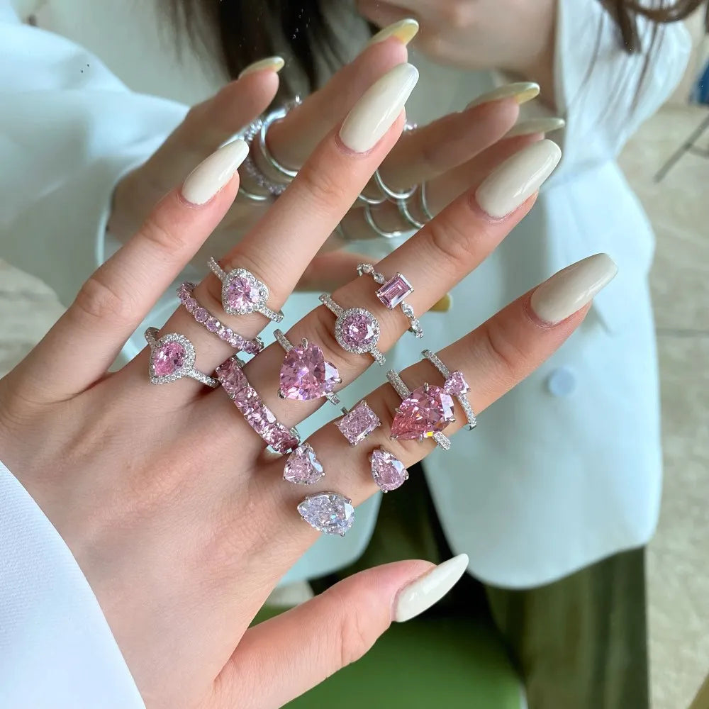 Teardrop Cubic Zirconia Engagement Rhodium-Plated Ring by KAKODIY - product view 6