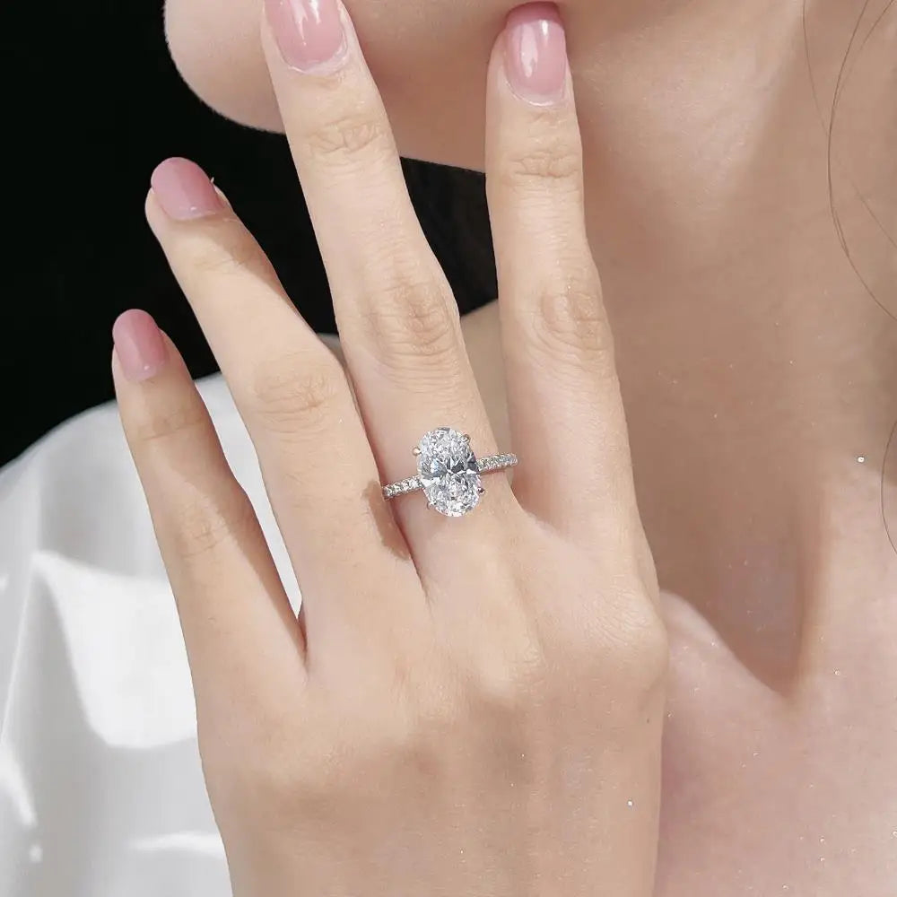 925 Silver 5A CZ Bridal Engagement Ring DY121424 product image 5