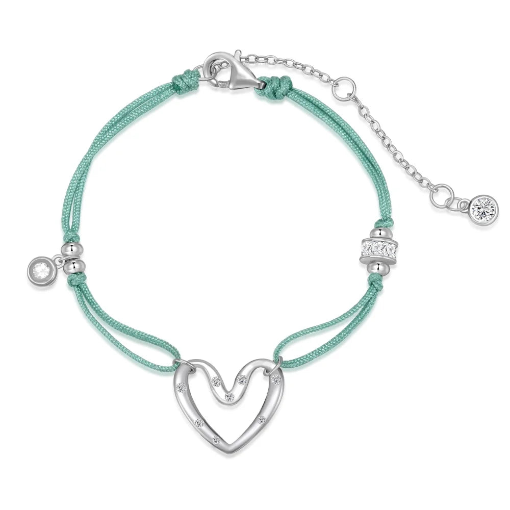 925 Silver Heart 5A CZ Chain Bracelet DY150659 product image 9