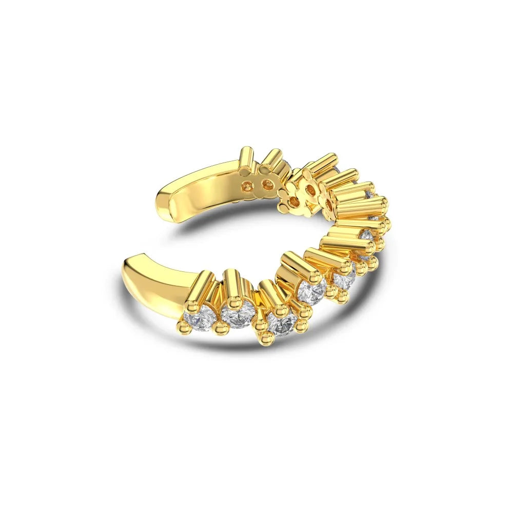 Cubic Zirconia Ear Cuff 925 Sterling Silver Earrings by KAKODIY - product view 8