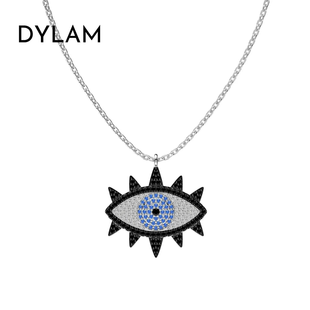 925 Silver Evil Eye CZ Pendant Necklace DY190823 product image 5