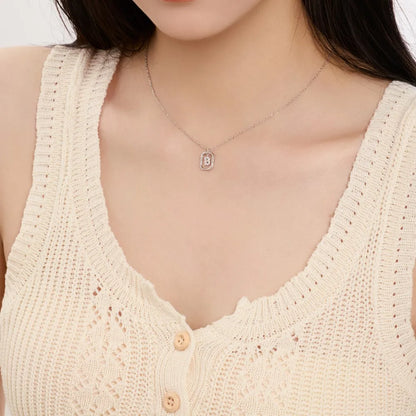 925 Silver 5A CZ Initial Necklace DY191330 product image 3
