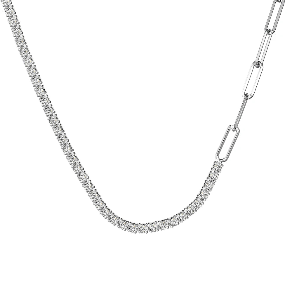 925 Sterling Silver CZ Tennis Necklace by KAKODIY