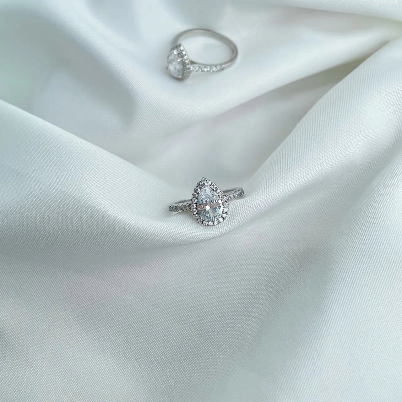 925 Silver Teardrop CZ Engagement Ring TL120005 product image 4