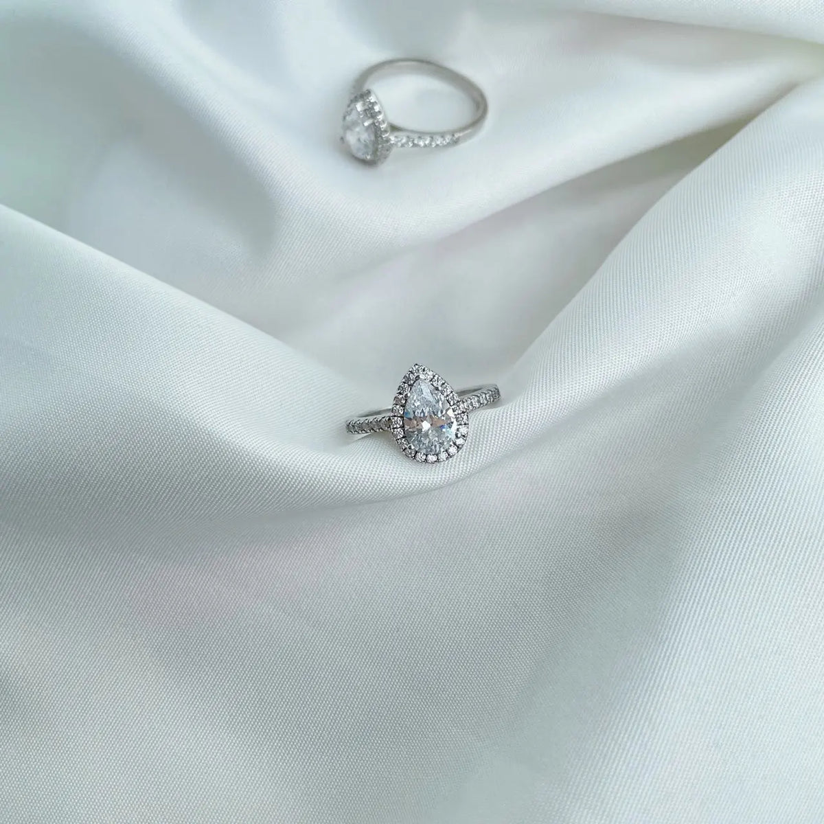 925 Silver Teardrop CZ Engagement Ring TL120005 product image 4