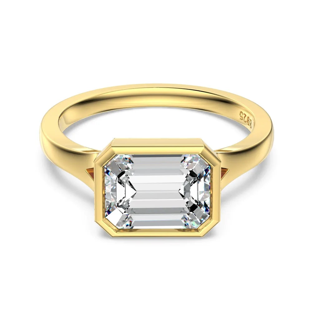 925 Sterling Silver Emerald CZ Statement Ring by KAKODIY