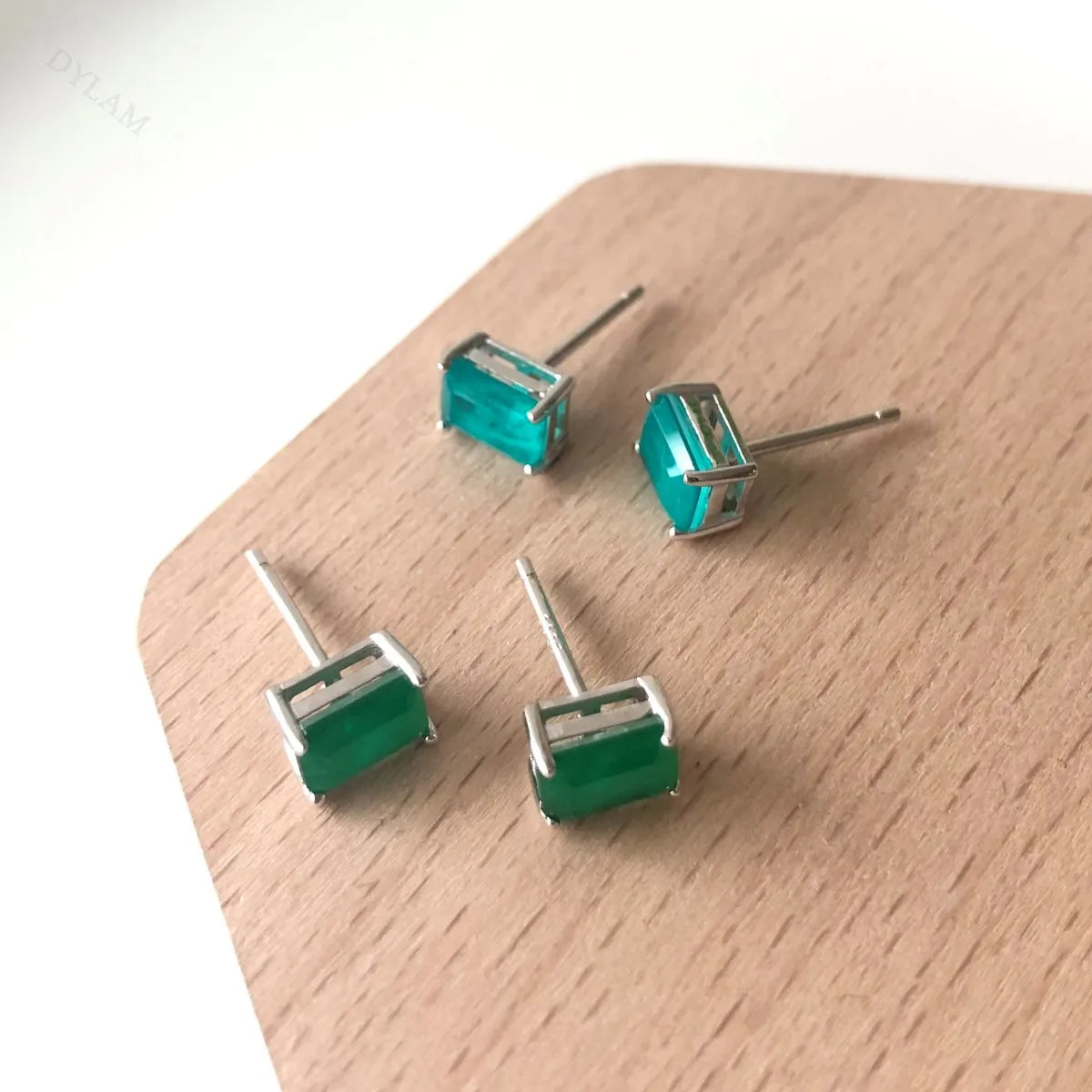 KAKODIY Classic Design Boutique Jewelry Rhodium Plated 925 Sterling Silver Rectangular Emerald Cut 5A Cubic Zirconia Stud Earrings Women - product image 4