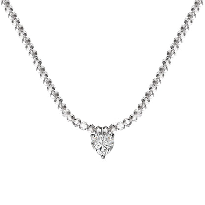 Bohemian Factory Price S925 Sterling Silver Pendants for Women Heart Necklace Zircon Crystal Necklaces Black Bead Jewelry