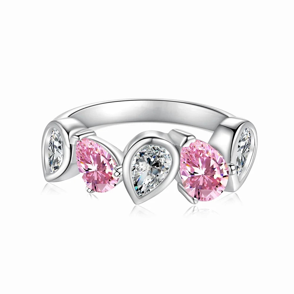 925 Sterling Silver Teardrop CZ Wedding Ring product image 7