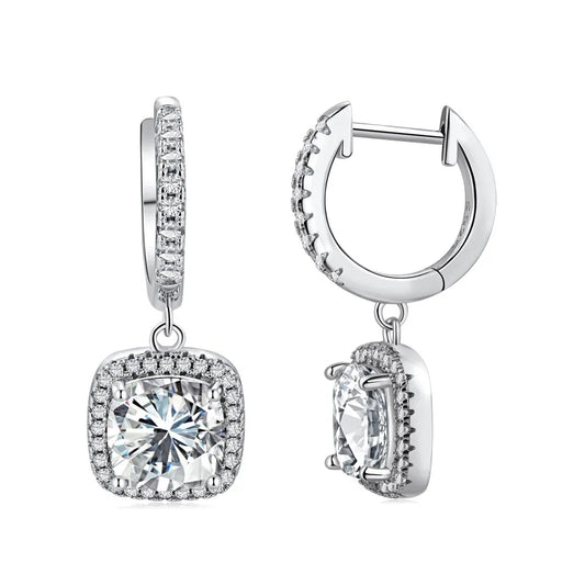 Sterling Silver Stud Earrings Drop Cubic Zirconia Zircon Shaped for Women Gemstone Trendy Earings 2025 Jewelry